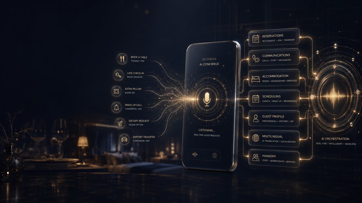 XO Omega AI Systemwelt auf digitalen Geräten